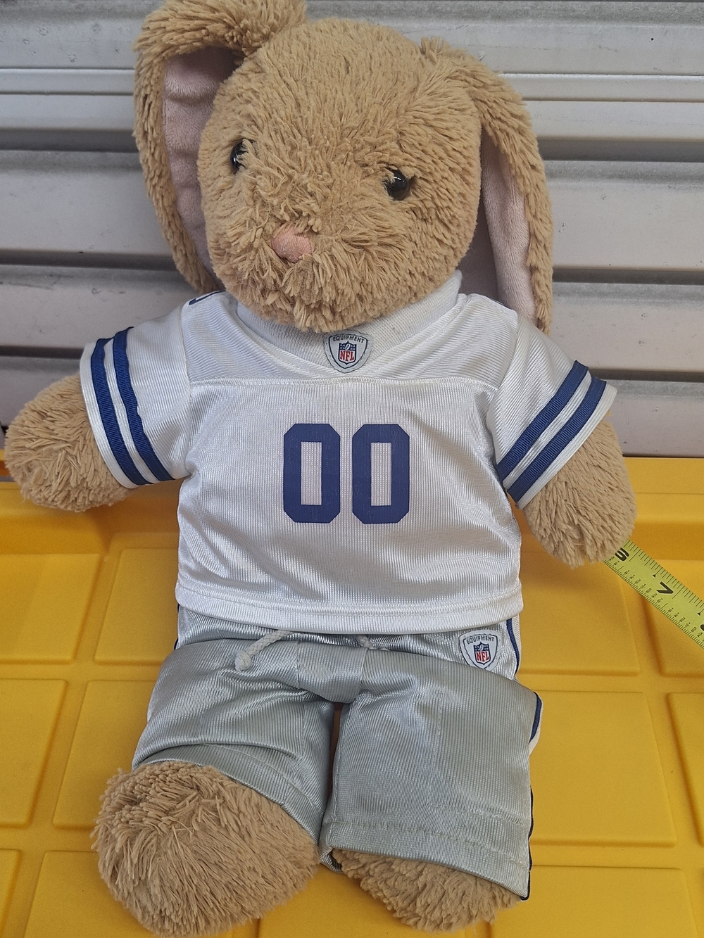 NFL Tan Plush Bunny with White and Blue Jersey